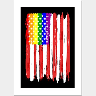 American Flag Gay day Graphic Posters and Art